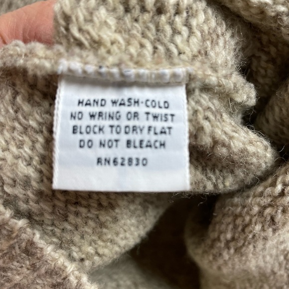 Lands' End Mens / Womens Medium Brown & Cream Crewneck Sweater Y2K 90s Vintage - Picture 8 of 8